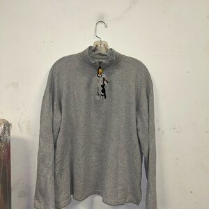 Vintage 90s Warner Bros Tweety Bird Quarter Zip - Heather Grey - Women’s Large